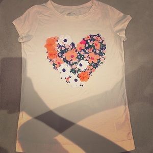 Cherokee Kids Flower Heart White T-Shirt